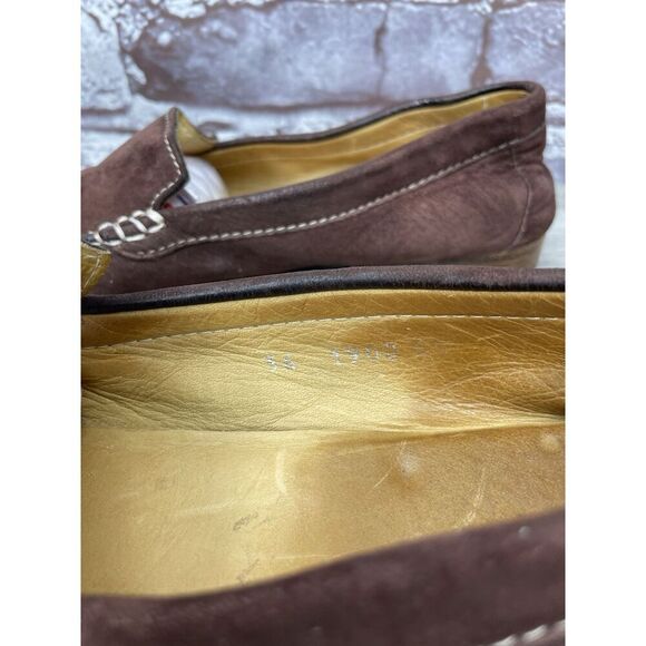 Giorgio Armani Brown Suede Loafers Leather Sole Driving Shoes Women’s 36EU/6M US - Picture 10 of 16